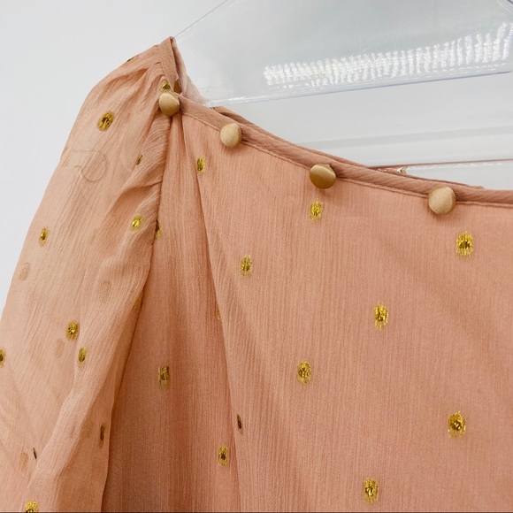 Lauren Moffatt Silk Button Dress Blush ROSE Gold - Picture 3 of 11